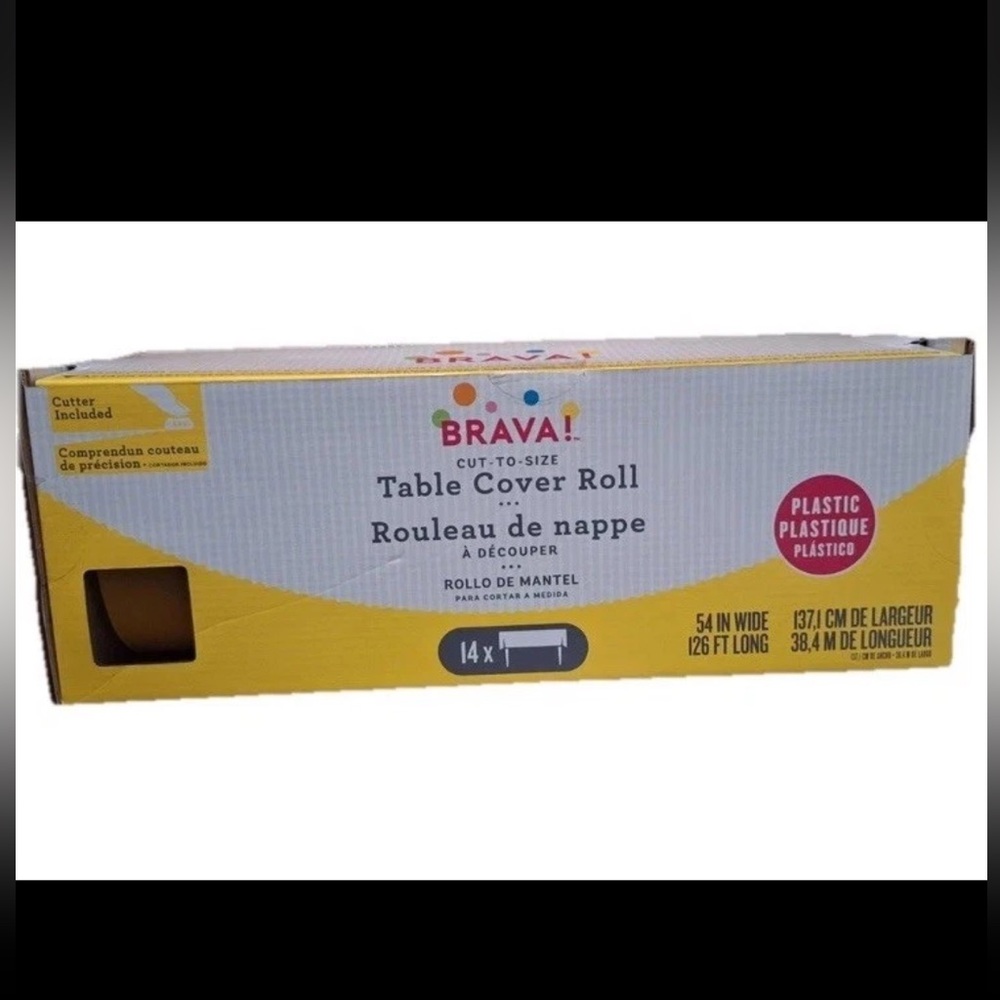 💜 14X Yellow Plastic Table Cover Roll, Cutter included 54In Wide X 126 Ft. Long